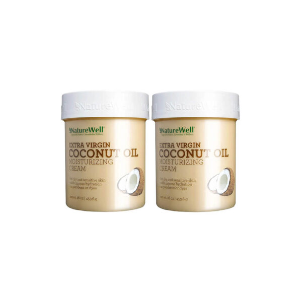 Naturewell Extra Virgin Coconut Oil Moisturizing Cream, 2Pack ( 453.5g Each)