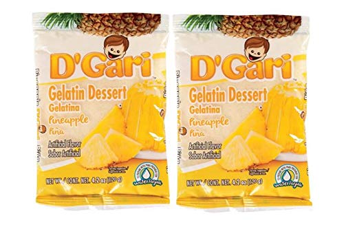 D'Gari Gelatinas | Gelatins (Piña | Pineapple, 2 Pack)